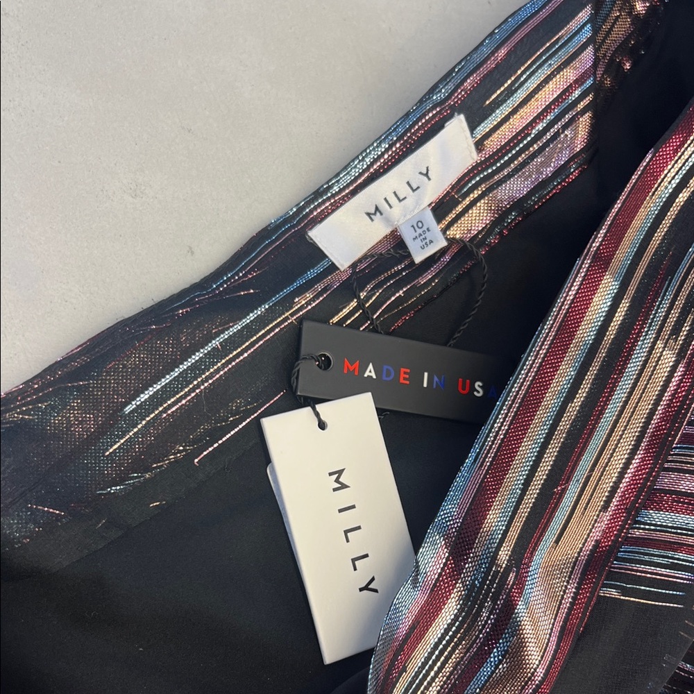 Milly Metallic MulticolorOne-Shoulder Top - Picture 2 of 4